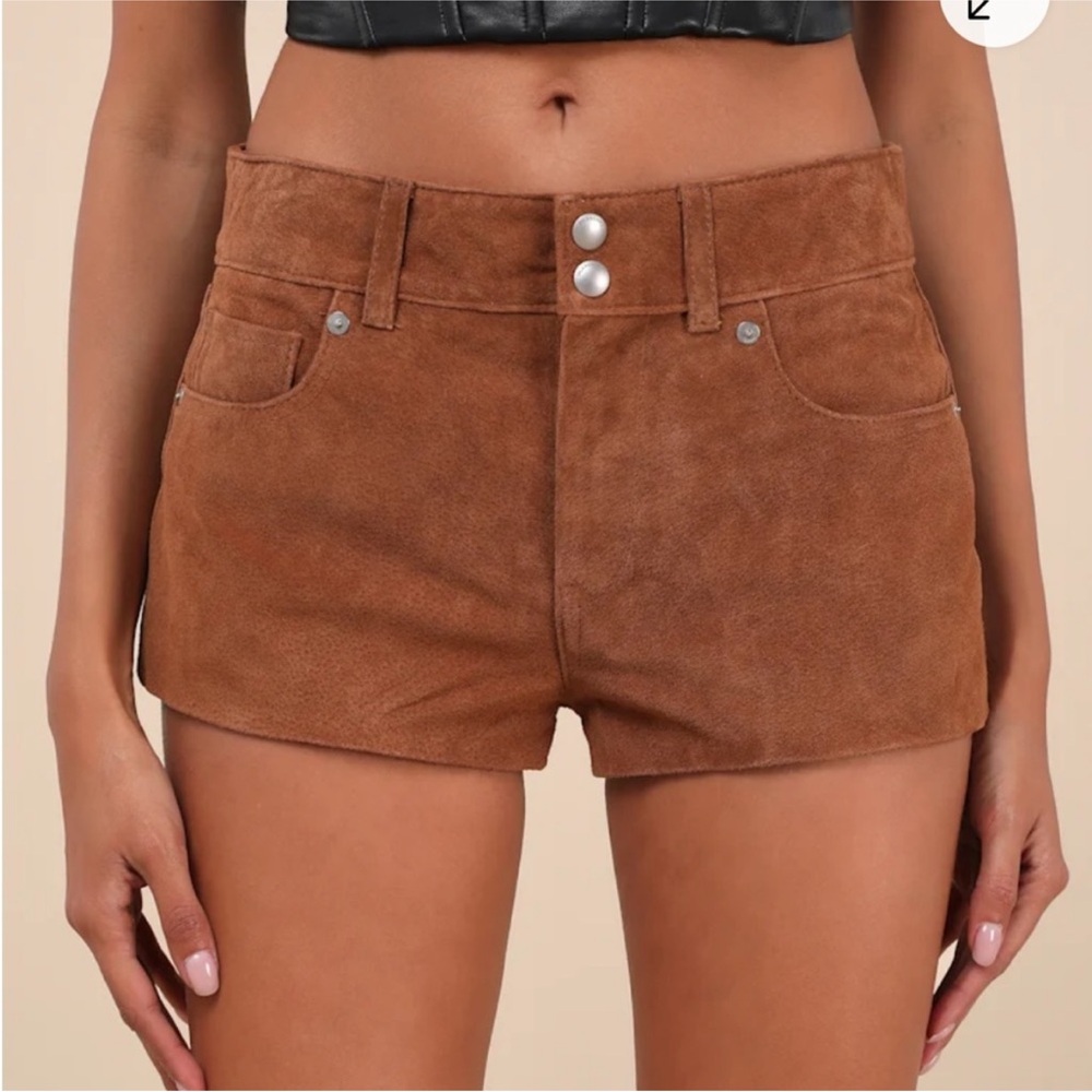 Blank NYC Fortune Cookie Brown Suede Shorts